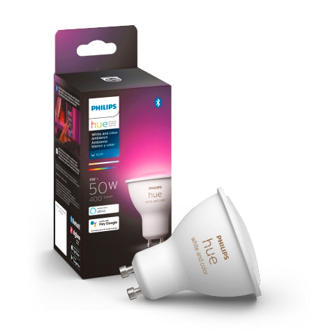 Hue White and Colour Ambiance GU10 – smart spotlight