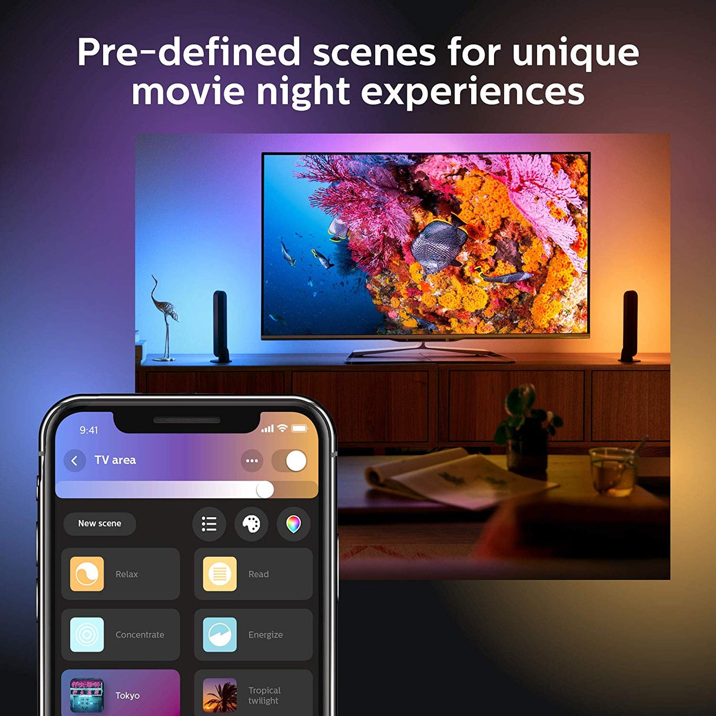 Philips Hue Play White & Color Smart Light, 2 Pack Base kit