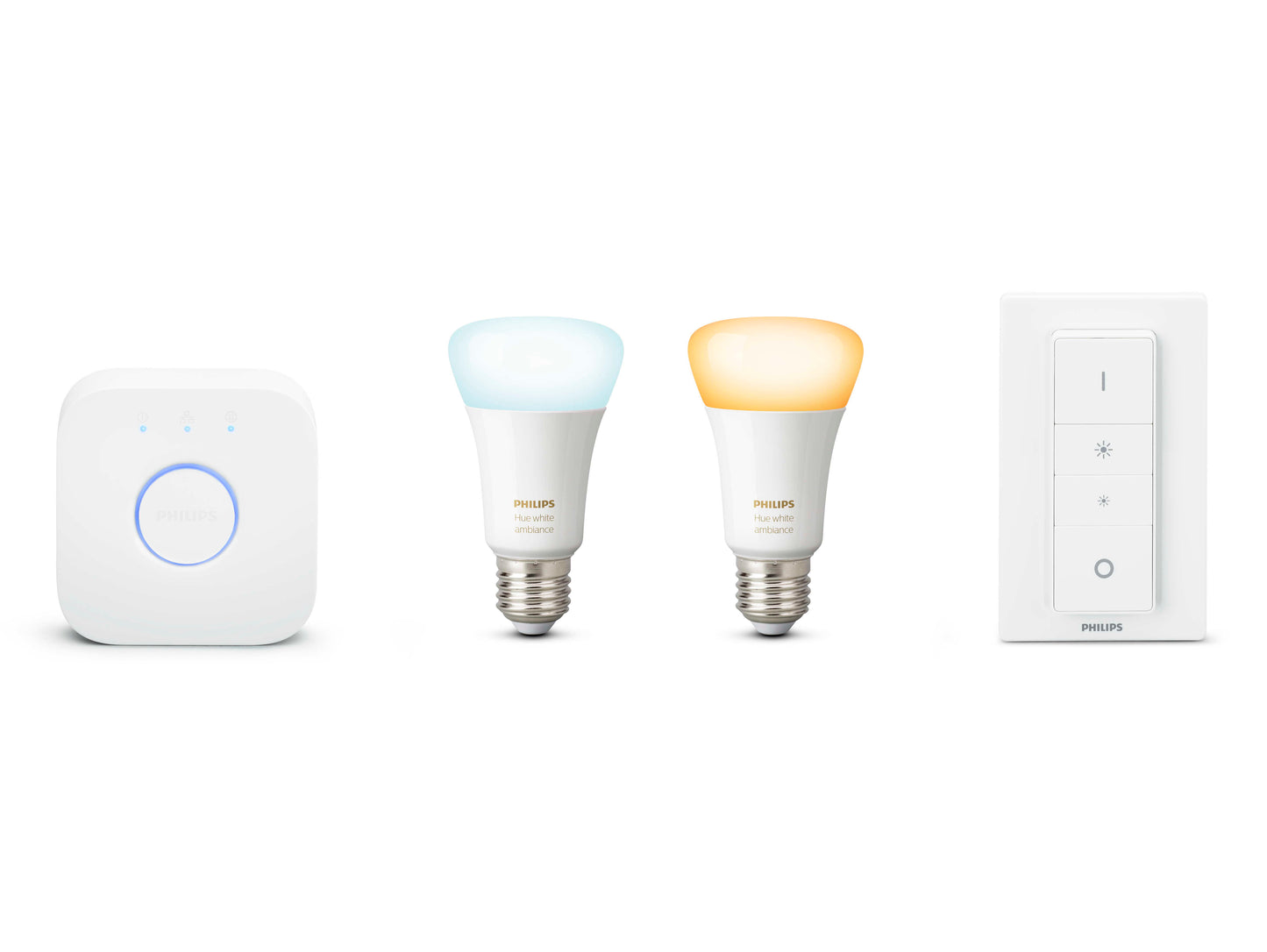 Philips Hue E27 White Ambiance Smart Bulb Starter Kit